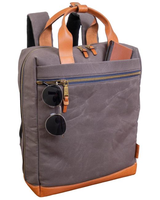 Boarding Pass Gray The Voyager 20 Oz. Waxed Canvas Travel Backpack