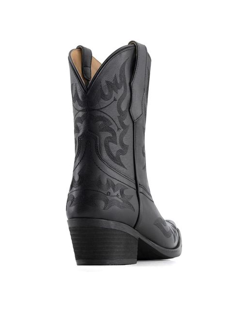 Forastero Black Western Leather Booties