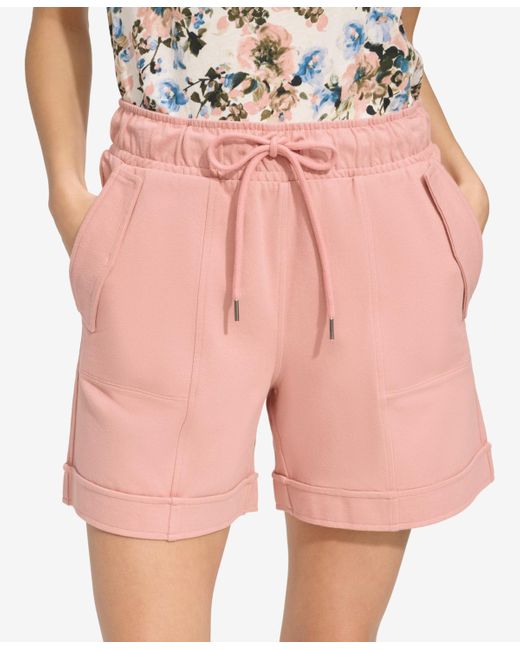 Marc New York Pink Andrew Marc Sport Pull On High Rise Twill Utility Shorts