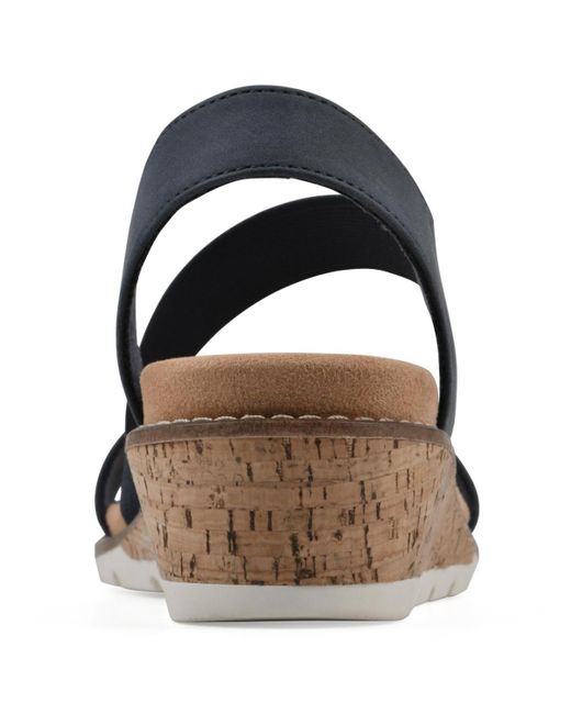 White Mountain Blue Tinnley Wedge Slip-on Sandals