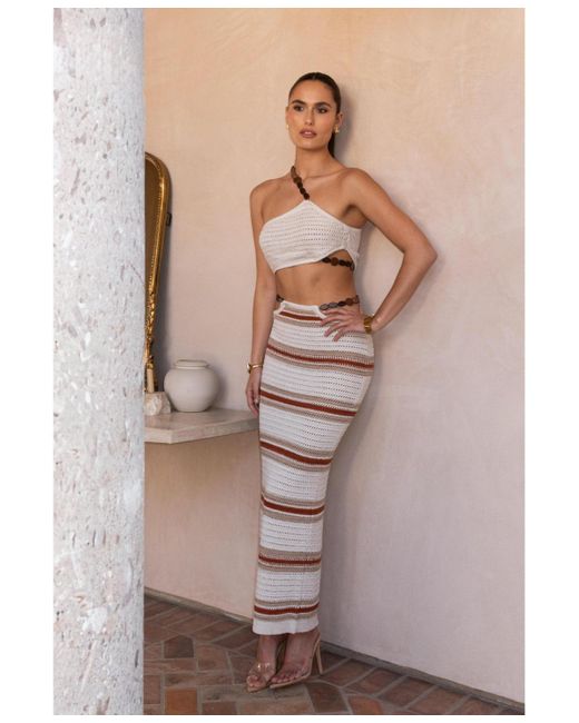 JLUXLABEL Natural Isla Crochet Skirt Set