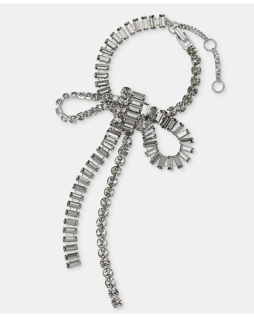 Givenchy White Crystal Statement Bow Flex Bracelet