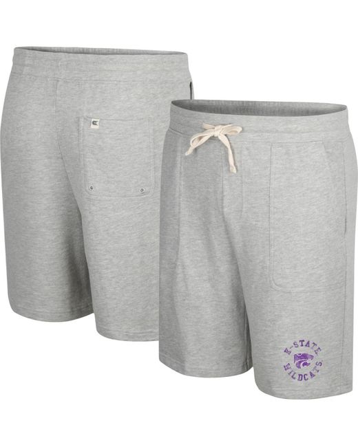 Colosseum Athletics Gray Kansas State Wildcats Love To Hear This Terry Shorts for men
