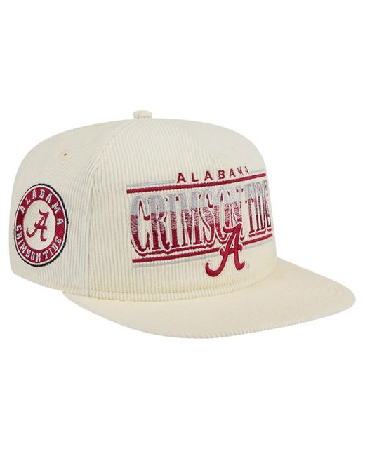 KTZ Pink Alabama Crimson Tide Throwback Golfer Corduroy Snapback Hat for men