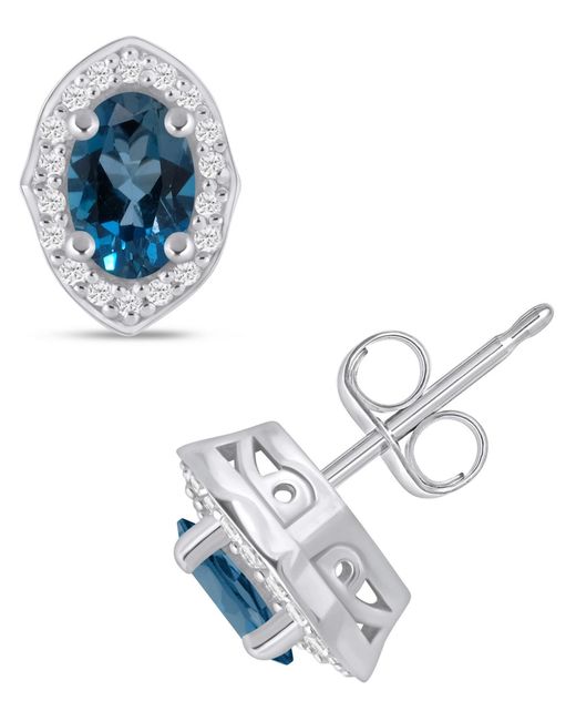 Macy's Blue Gemstone And Diamond ((1/5 Ct. T.w.