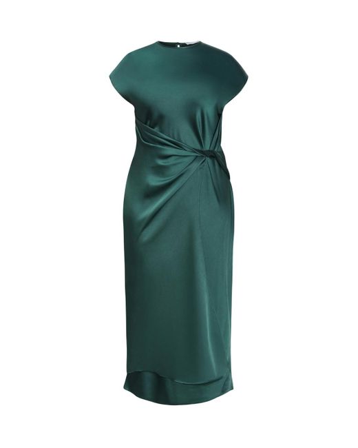 City Chic Beatrix Knot Satin Dress in Green | Lyst City Chic Beatrix Knot Satin Dress in Green | Lyst