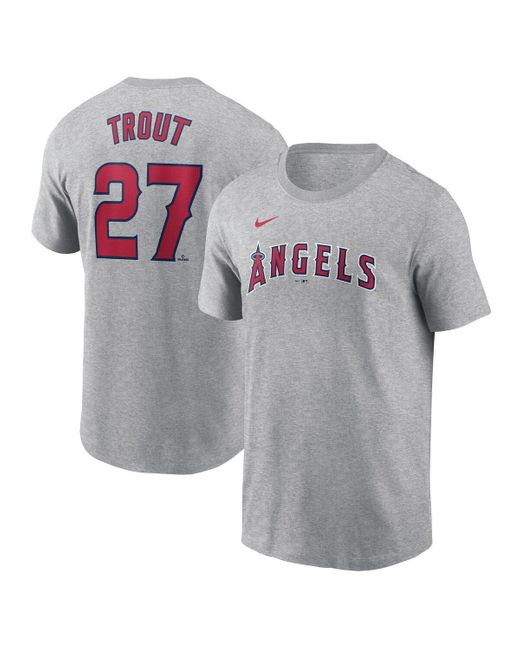 Nike Gray Mike Trout Los Angeles Angels Fuse Name Number T-shirt for men
