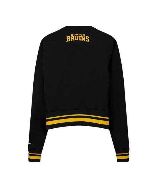 Pro Standard Black Boston Bruins Area Code Cropped Pullover Sweatshirt