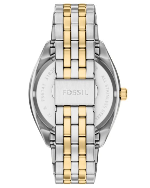 Fossil Metallic Campbell Three-hand Day-date Stainless Steel Watch for men