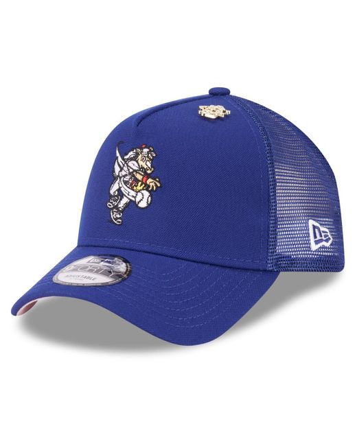 KTZ Blue Texas Rangers 2025 Big League Chew A-frame 9forty Adjustable Trucker Hat for men