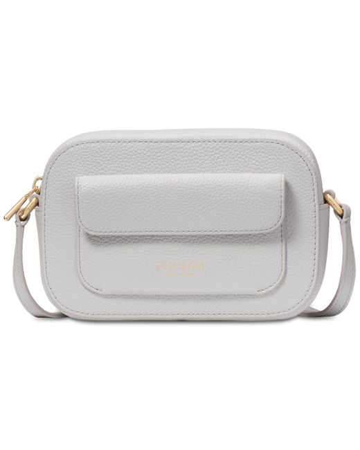 Kate Spade Ava Pebbled Leather Crossbody in Gray | Lyst