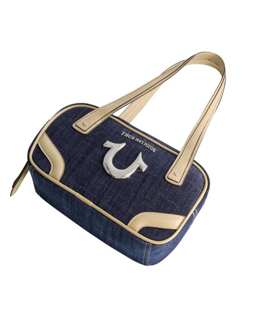 True Religion Blue Small Denim Bowling Satchel