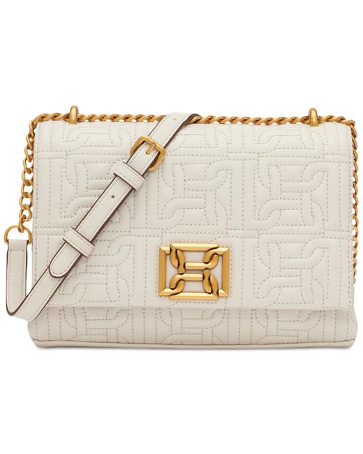 DKNY Delanie Flap Small Leather Shoulder Bag in Natural Lyst