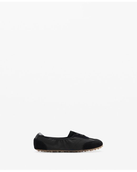 Mango Black Mixed Suede Trainers