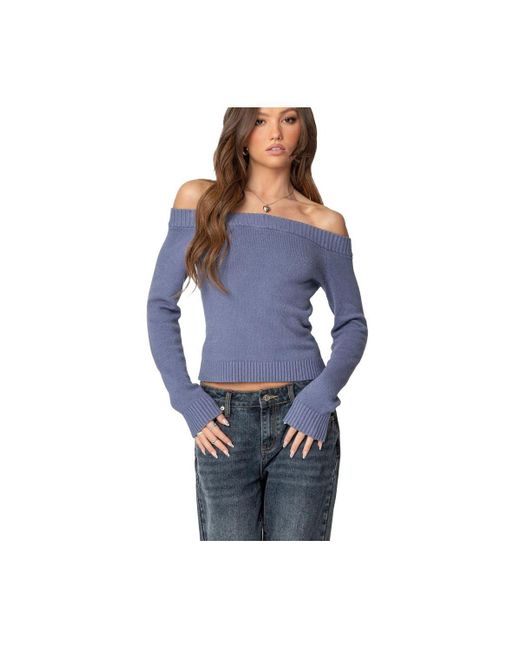Edina Blue Off Shoulder Top main image 1