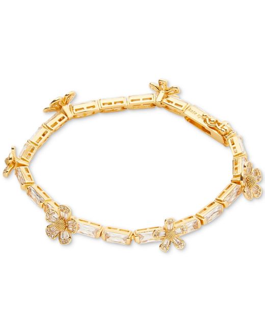 Kate Spade Metallic Gold-tone Fleurette Tennis Bracelet