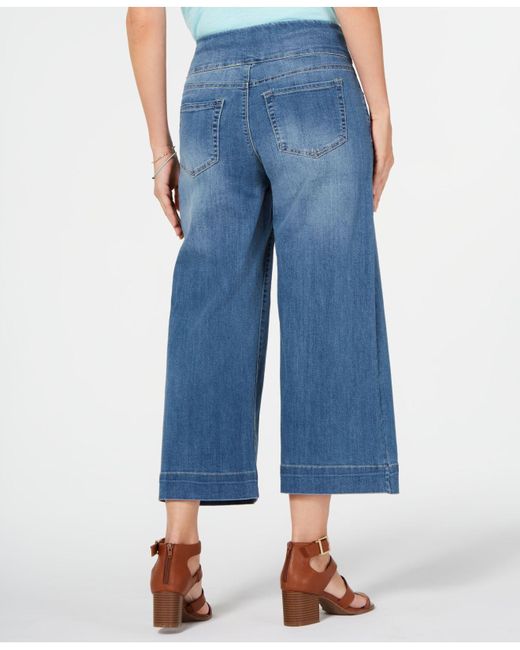 Style \u0026 Co. Denim Wide-leg Cropped Pull 