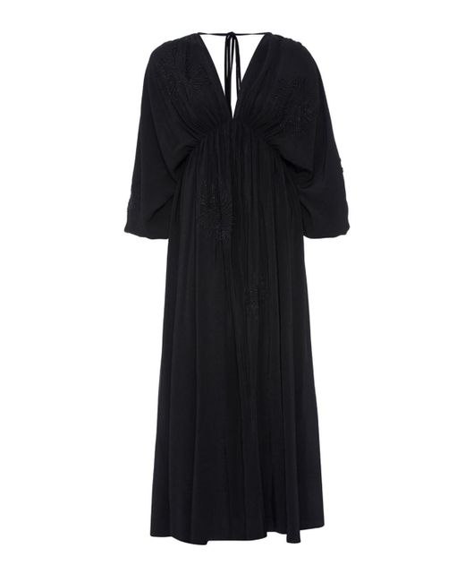 Nocturne Black V-neck Beaded Long Dress