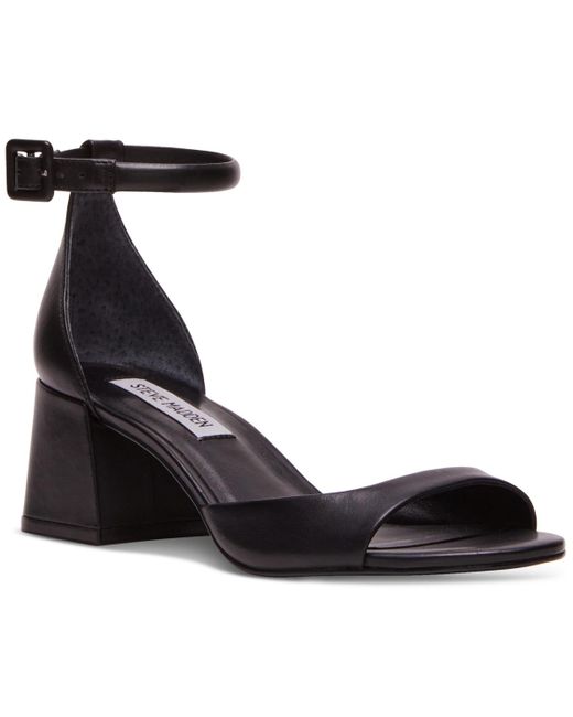 Steve Madden Black Ella Two-piece Flared-heel Dress Sandals
