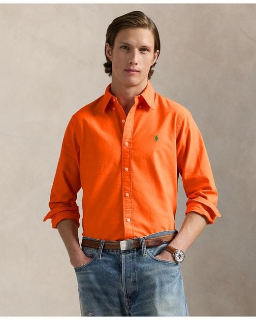 Polo Ralph Lauren Orange Garment-dyed Oxford Shirt for men