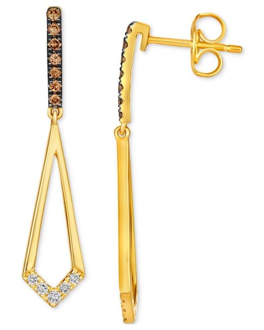 Le Vian Metallic Chocolate Diamond & Nude Diamond Open Drop Earrings (1/5 Ct. T.w.