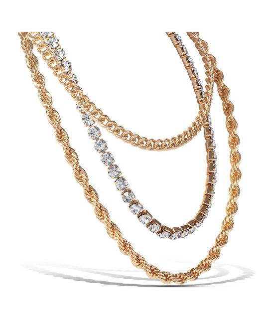 Jessica Simpson White 3-piece Twisted Chain Link Necklace Set