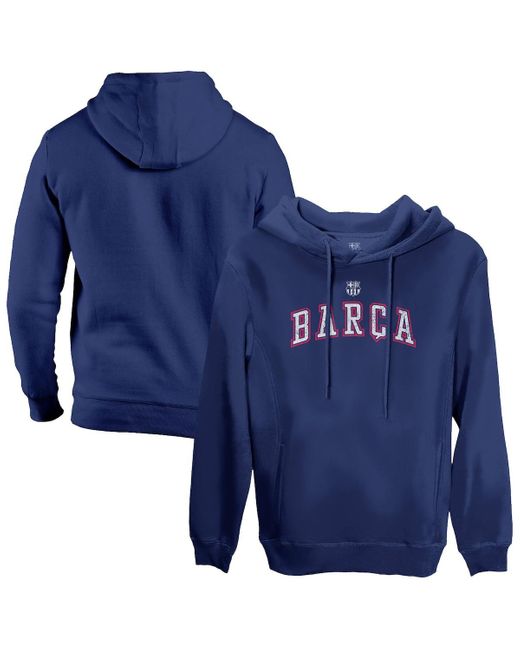 1863fc Blue Barcelona Athletic Wordmark Fleece Pullover Hoodie for men