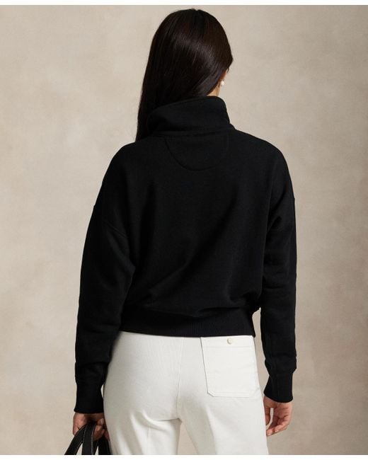 Polo Ralph Lauren Black Lightweight Fleece Quarter-zip Sweatshirt