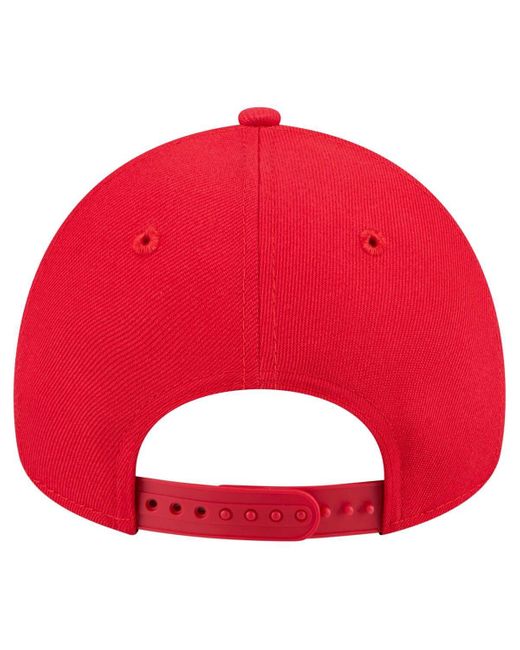 KTZ Red Kansas City Chiefs A-frame 9forty Adjustable Hat for men