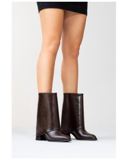 Prologue Shoes Brown Ellas Chunky Heel Boot