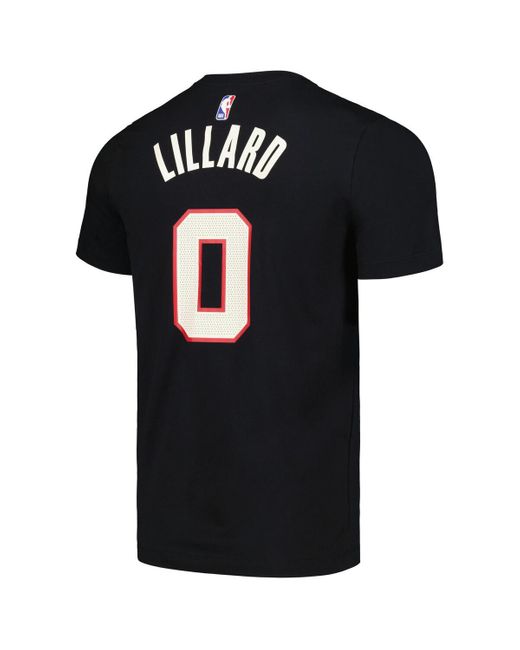 Nike Black Damian Lillard Portland Trail Blazers 2023/24 City Edition Name And Number T-shirt for men