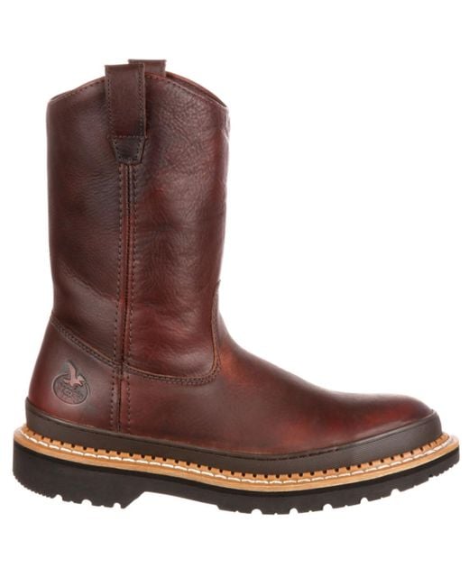 Georgia Boot Men's Brown Georgia Giant Steel Toe Pull-on Work Boots
