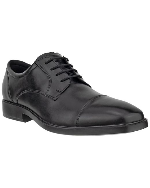 Ecco Black Milan Cap-toe Shoes for men