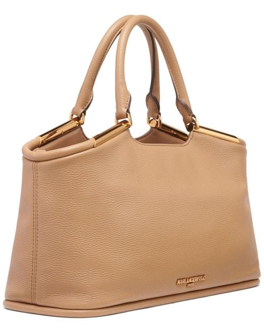 Karl Lagerfeld Natural Valerie Large Satchel Bag