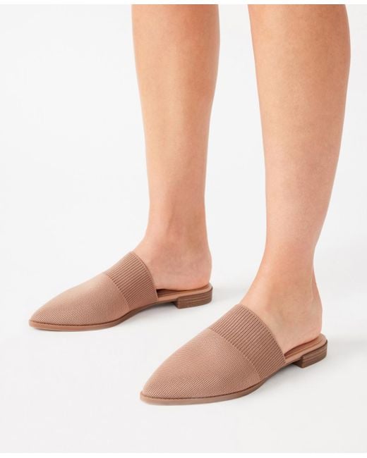 Anne Klein Brown Vassar Pointed Toe Knit Mules
