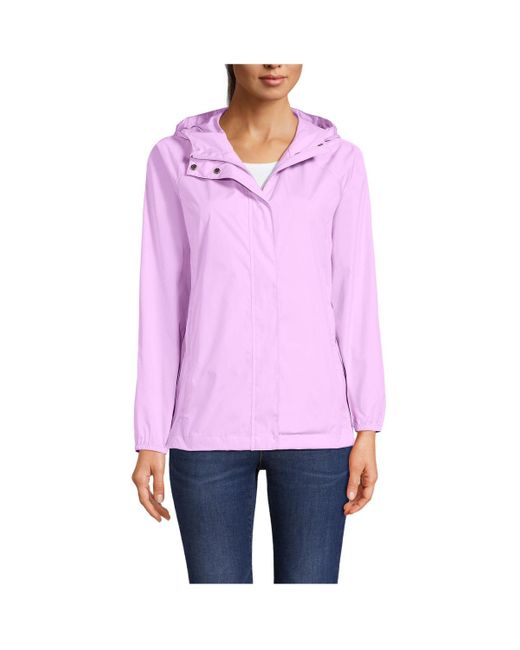 Lands' End Purple Packable Water Resistant Upf 50 Windbreaker Jacket