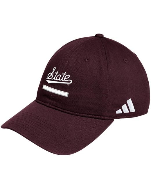 Adidas Red Mississippi State Bulldogs Locker Room Adjustable Slouch Hat for men