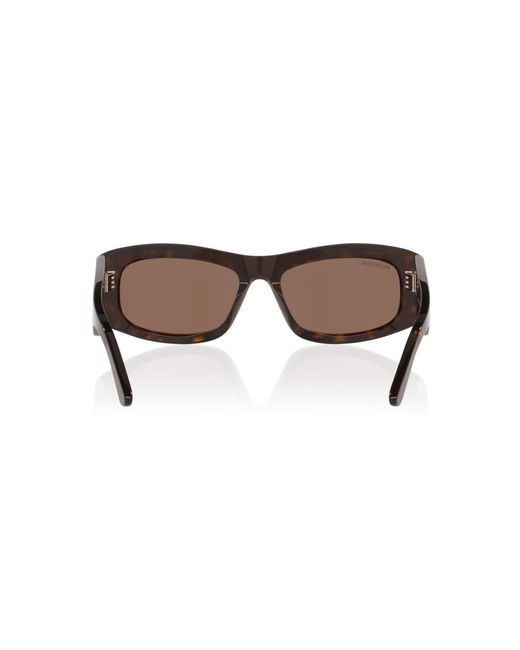 Balenciaga Brown Rectangle Sunglasses
