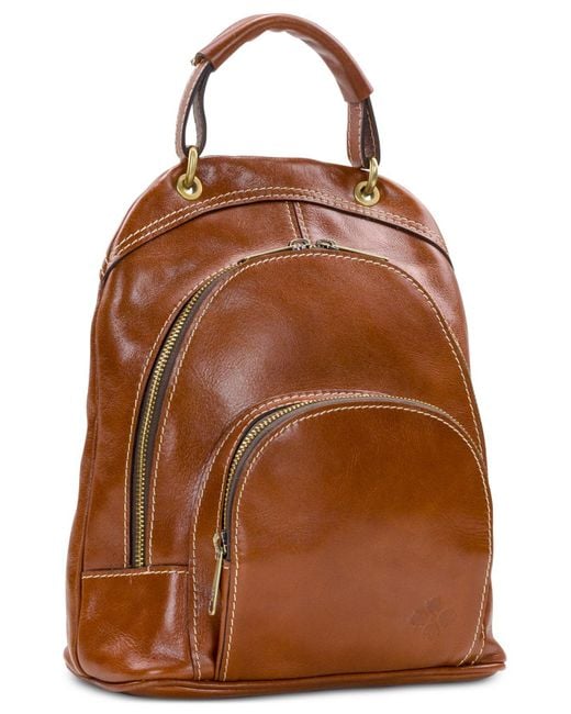 Patricia Nash Leather Woven Luzille Small Backpack in Tan (Brown