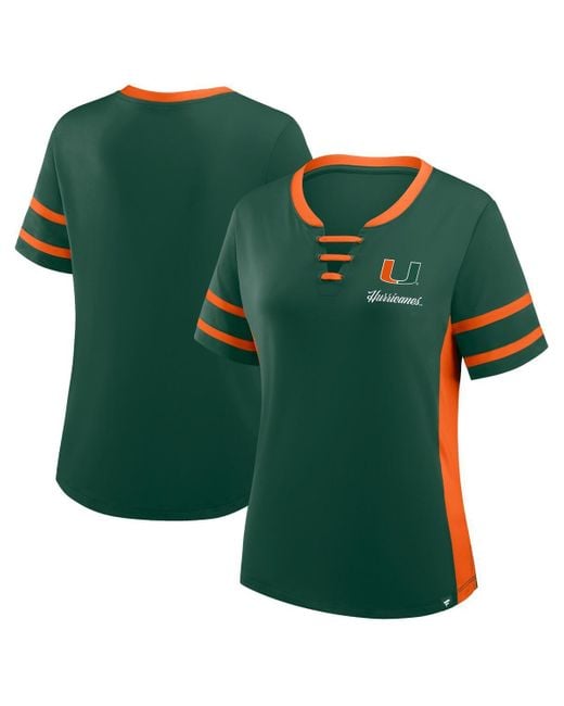 Fanatics Women's Green/orange Miami Hurricanes Be Fearless Athena