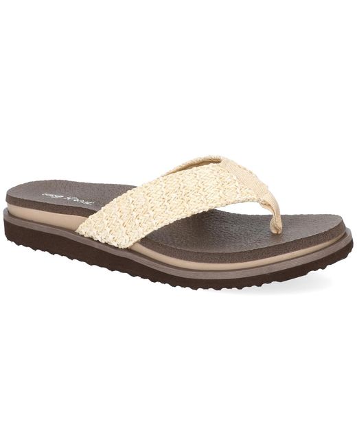 Easy Street White Whimsy Thong Flat Sandals
