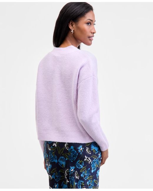 On 34th Purple Three-button Shaker Cardigan