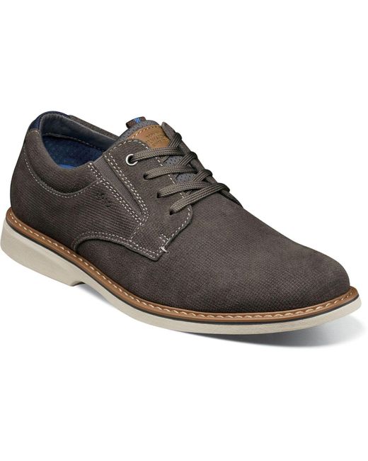 Nunn Bush Denim Otto Plain Toe Lace Up Oxford Shoes in Gray for Men - Lyst
