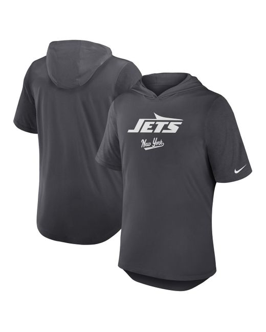 Nike Black New York Jets Tri-blend Performance Hoodie T-shirt for men