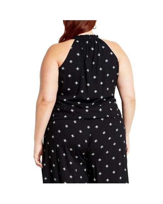 City Chic Black Sky Top