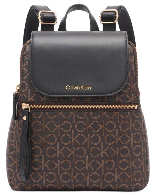 Calvin Klein Black Garnet Signature Triple Compartment Backpack