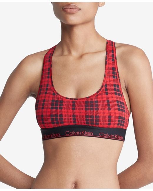 Calvin Klein Modern Cotton Holiday Unlined Bralette Qf7771 in Red