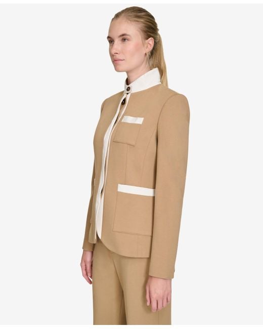 Tommy Hilfiger Natural Colorblocked Patch-pocket Blazer