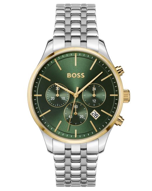 Boss Green Chronograph Avery Stainless Steel Bracelet Watch 42mm for men