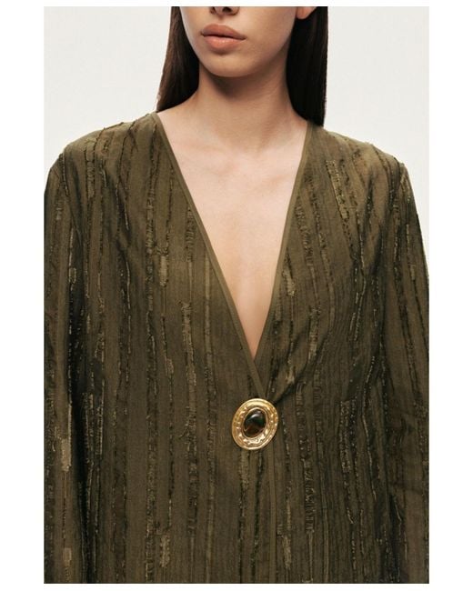 Nocturne Green Textured Tailored Jacket